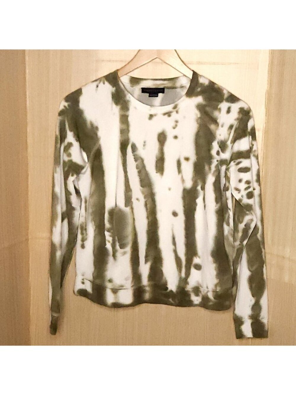 Sanctuary Womens Green White Tie Dye Sweatshirt Small